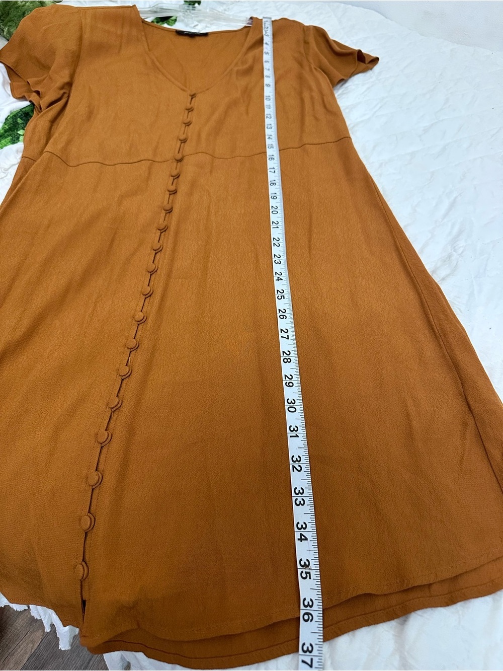 Madewell Rust-Brown V-Neck Dress - Picture 8 of 8